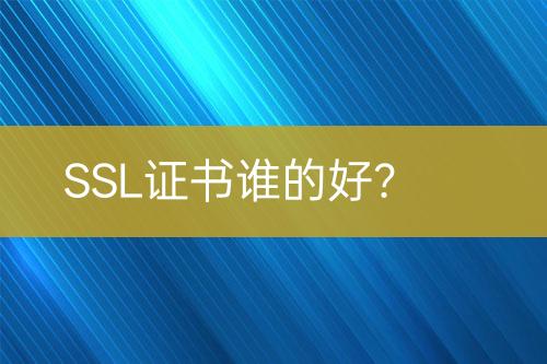 SSL证书谁的好?