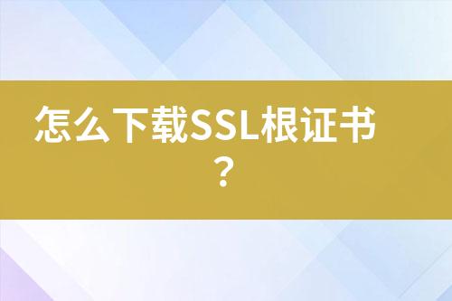 怎么下载SSL根证书？