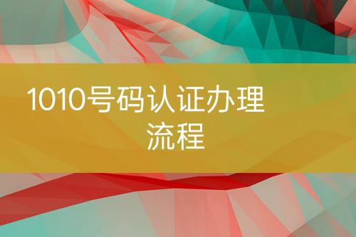 1010号码认证办理流程