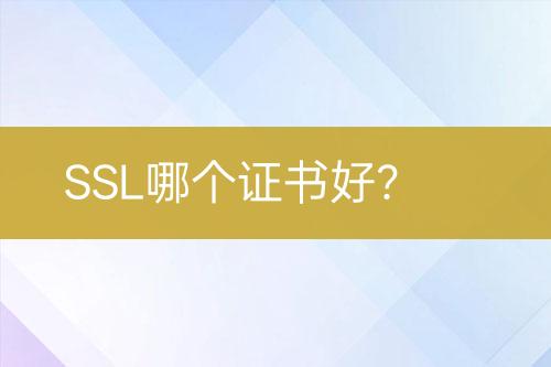 SSL哪个证书好？