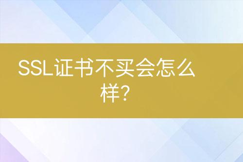 SSL证书不买会怎么样？