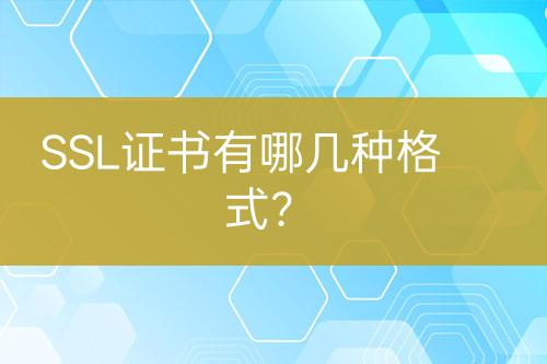 SSL证书有哪几种格式？
