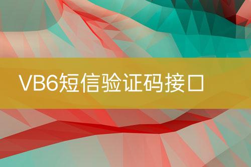 VB6短信验证码接口