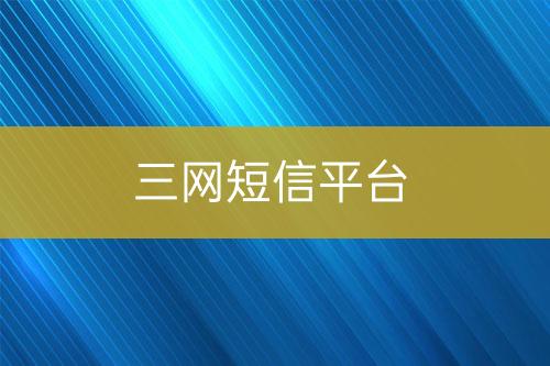 三網短信平臺