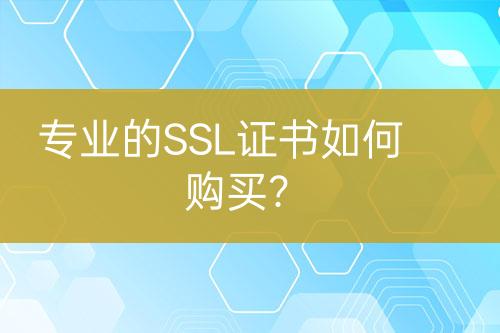 专业的SSL证书如何购买？