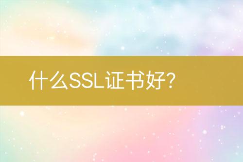 什么SSL证书好？