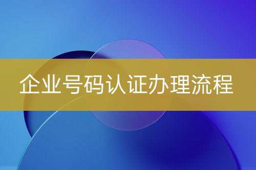 企业号码认证办理流程