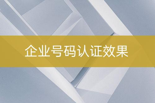 企业号码认证效果