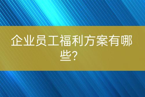 企业员工福利方案有哪些？