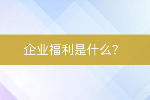 企业福利是什么？