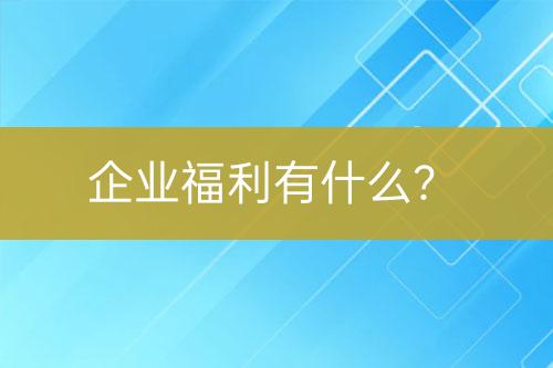 企业福利有什么？