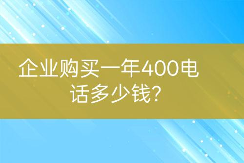 企业购买一年400电话多少钱？