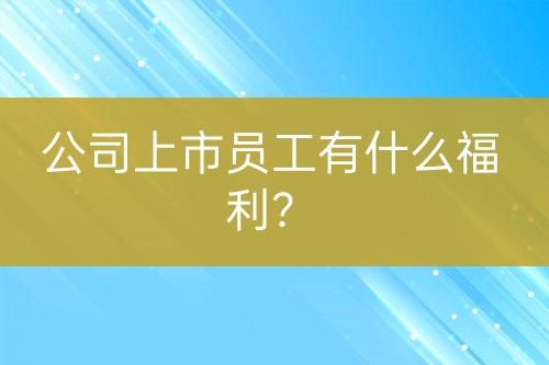 公司上市员工有什么福利？