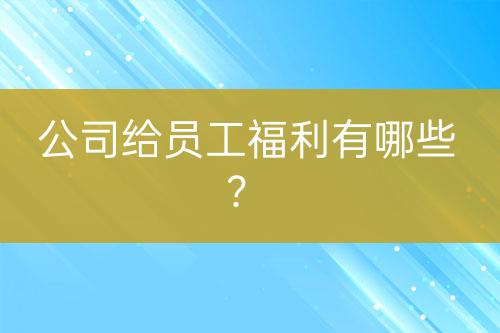 公司给员工福利有哪些？