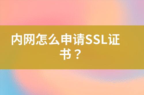 内网怎么申请SSL证书？