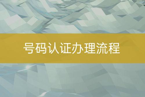 号码认证办理流程