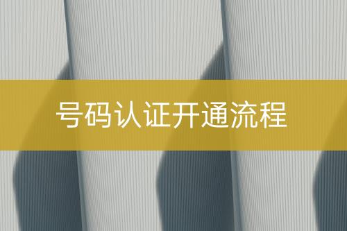 号码认证实施流程