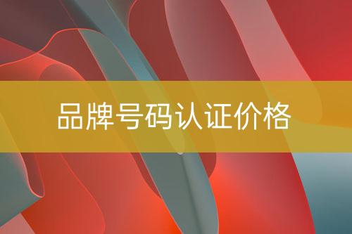 品牌号码认证售价