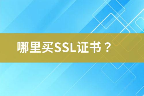 哪里买SSL证书？