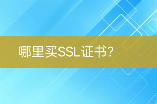 哪里买SSL证书？