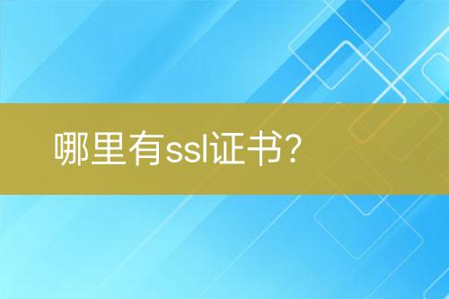 哪里有ssl证书？