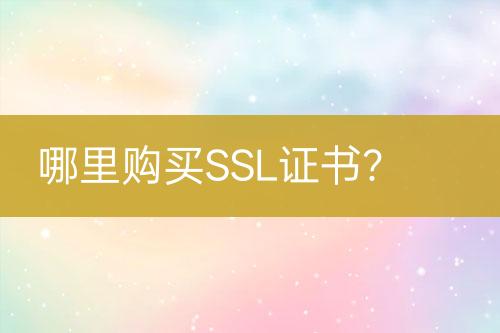 哪里购买SSL证书？