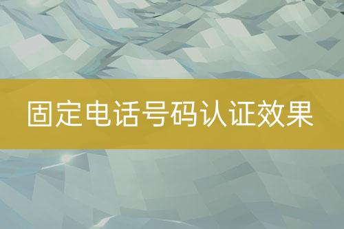 固定电话号码认证效果