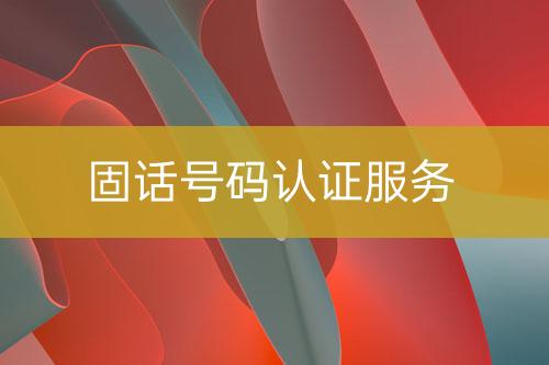 固话号码认证服务