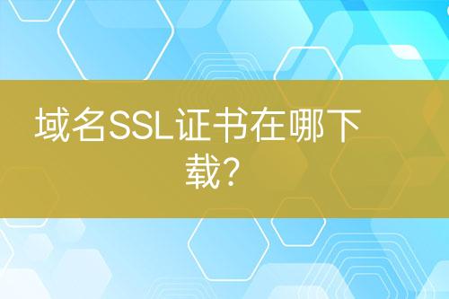 域名SSL证书在哪下载？