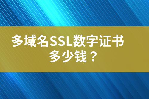 多域名SSL数字证书多少钱？
