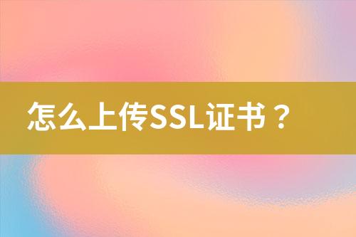怎么上传SSL证书？