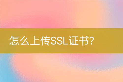 怎么上传SSL证书？