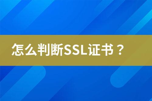 怎么判断SSL证书？
