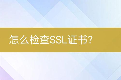 怎么检查SSL证书？