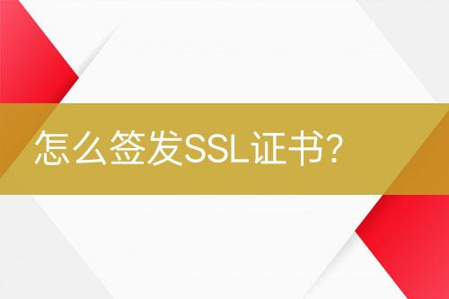 怎么签发SSL证书？