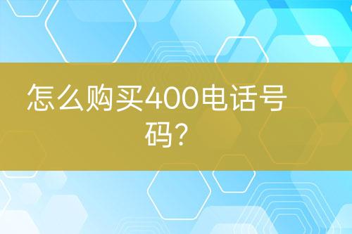 怎么购买400电话号码？