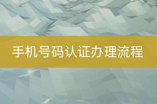 手机号码认证办理流程