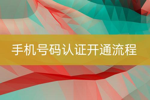 手机号码认证实施流程