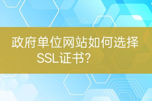 政府单位网站如何选择SSL证书？