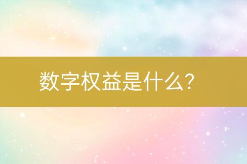 数字权益是什么？-亿权益官方博客-官方资讯-山东亿梦网络科技有限公司