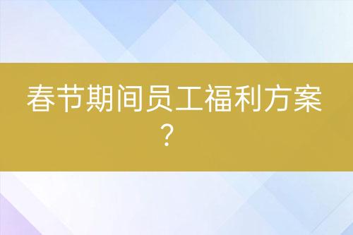 春节期间员工福利方案？