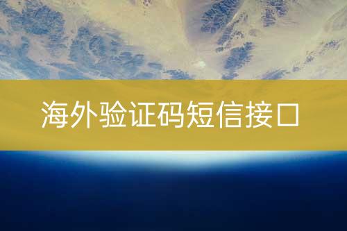 海外验证码短信接口