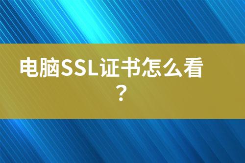 电脑SSL证书怎么看？