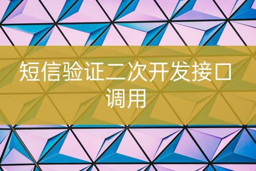 短信验证二次开发接口调用