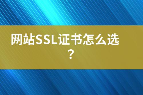 网站SSL证书怎么选？