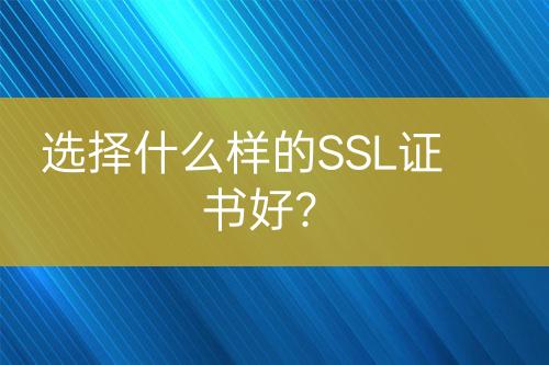 选择什么样的SSL证书好？