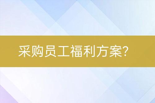 采购员工福利方案？