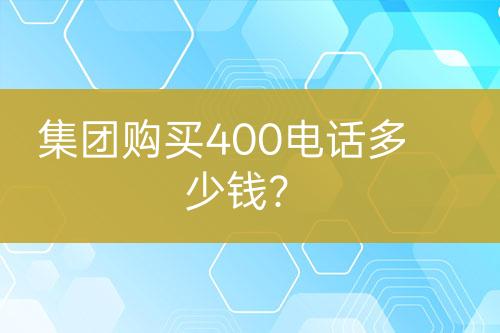 集团购买400电话多少钱？