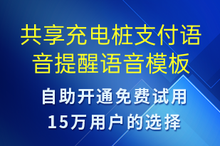 共享充电桩支付语音提醒-共享充电语音模板