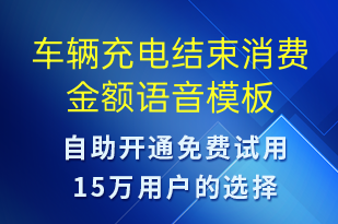 车辆充电结束消费金额-共享充电语音模板